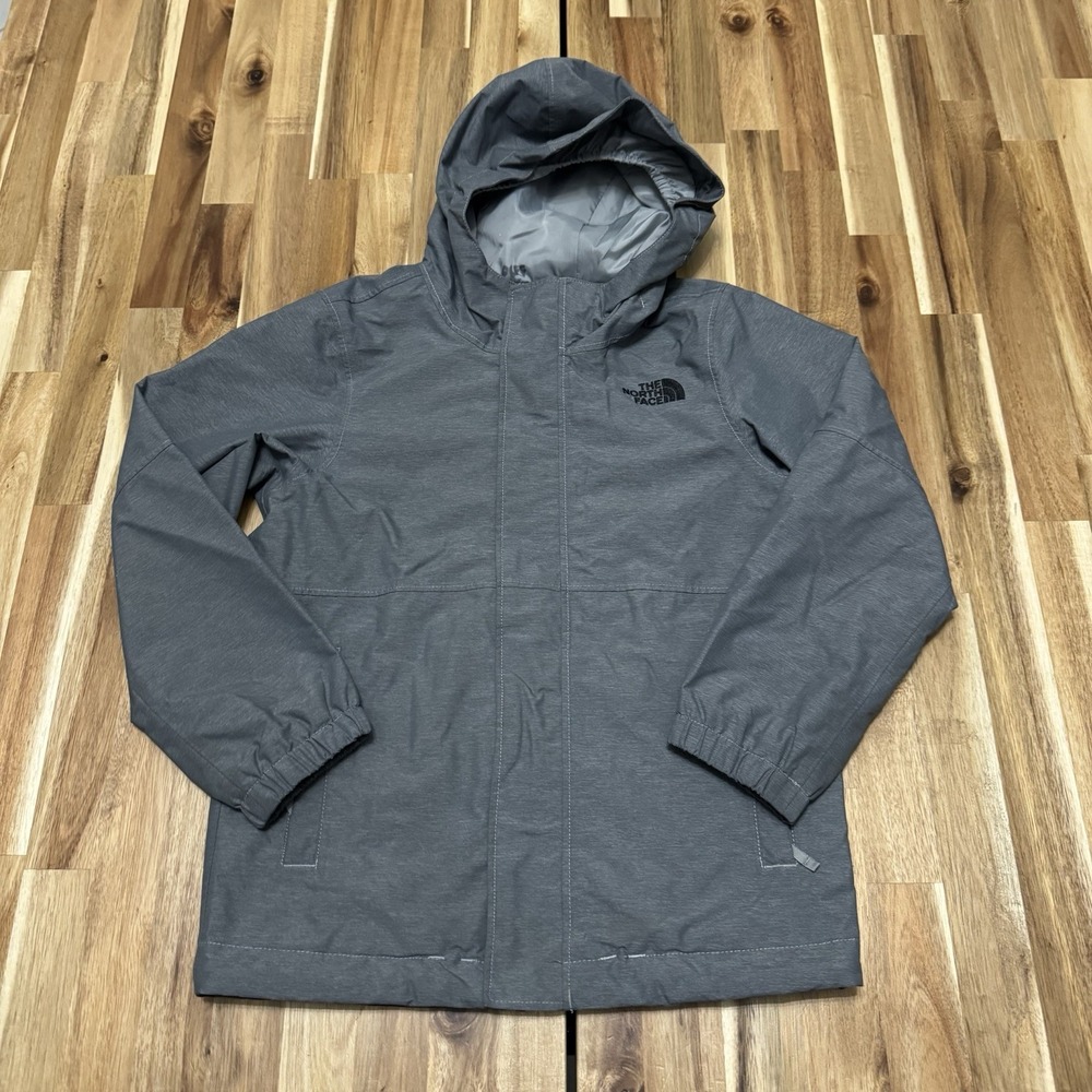 North Face Jacket Youth XS 6 Gray Dryvent Shell Lightweight Full Zip Outdoor